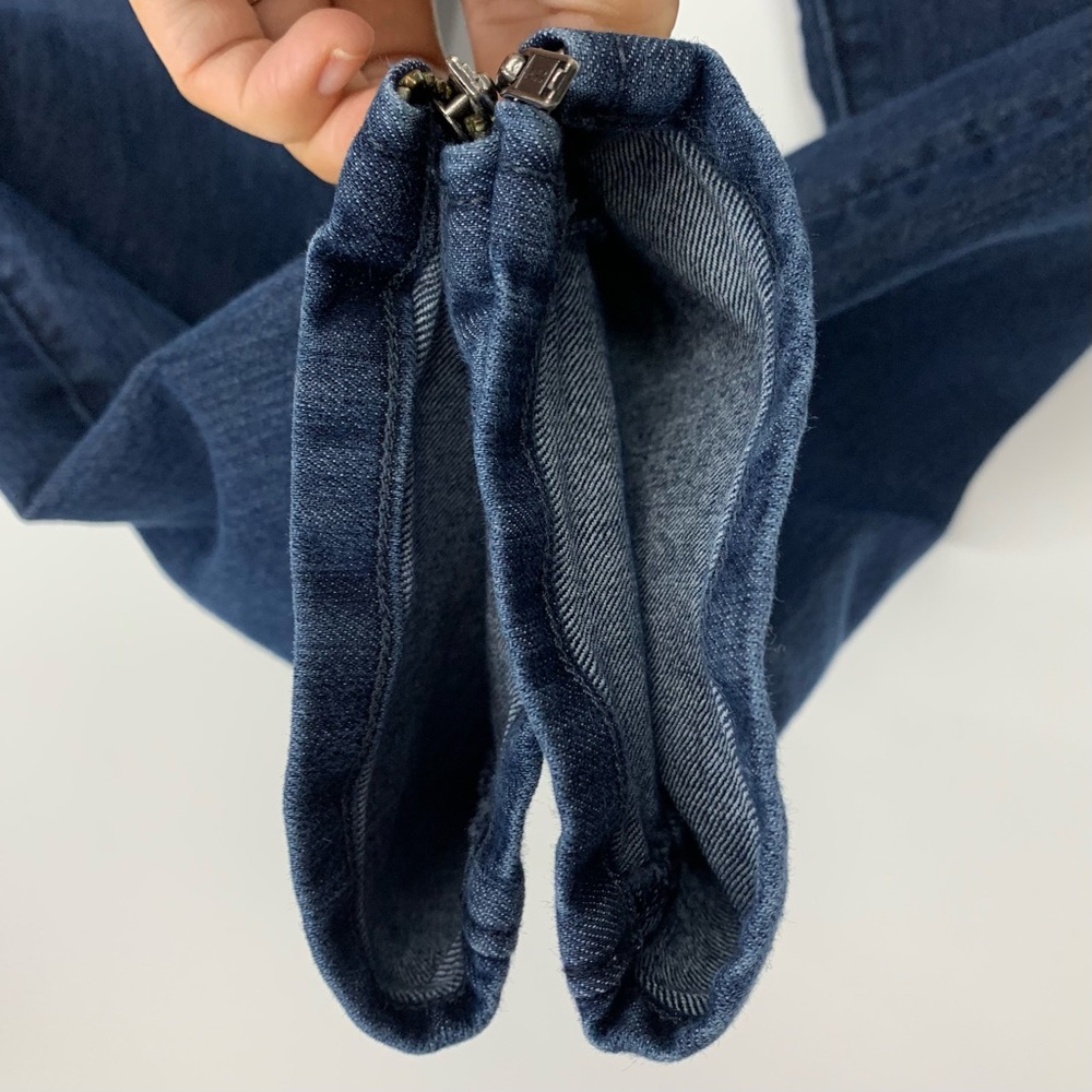 Ann Taylor LOFT Dark Wash Curvy Skinny Ankle Jeans With Side Zipper Detail - Picture 7 of 16
